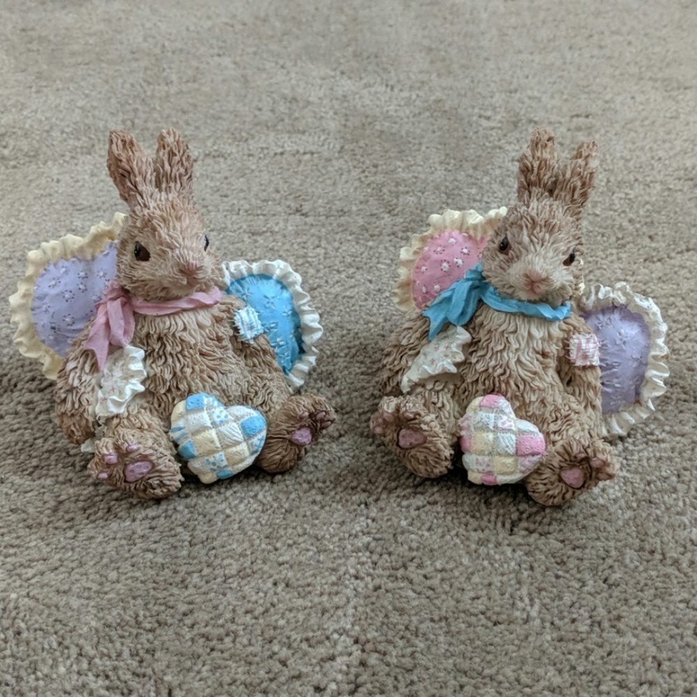 Home Interiors Bunny Figurines - SET OF TWO